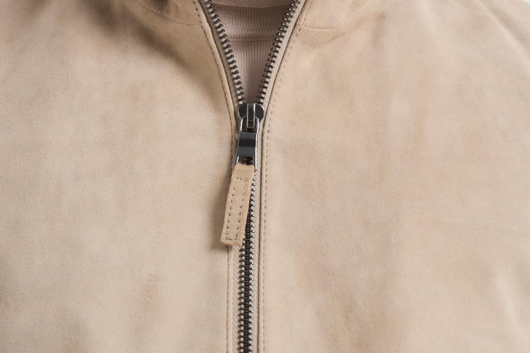 Giubbotto uomo in camoscio e tessuto beige FRANCIS KNIT 505 THE JACK LEATHERS 