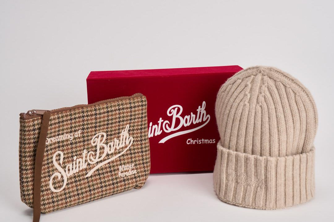 Set uomo cappellino e pochette beige XBOXMCLAS 5110 MC2 SAINT BARTH 