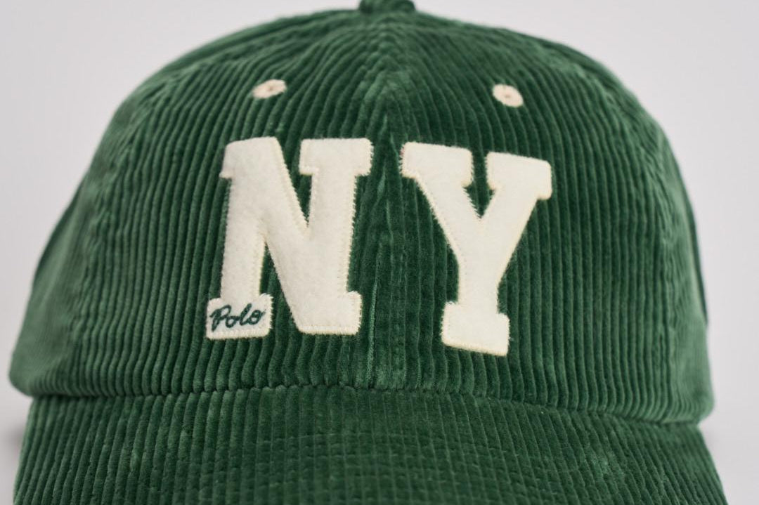 Cappello uomo baseball verde a costine NY 710979197 002 RALPH LAUREN 