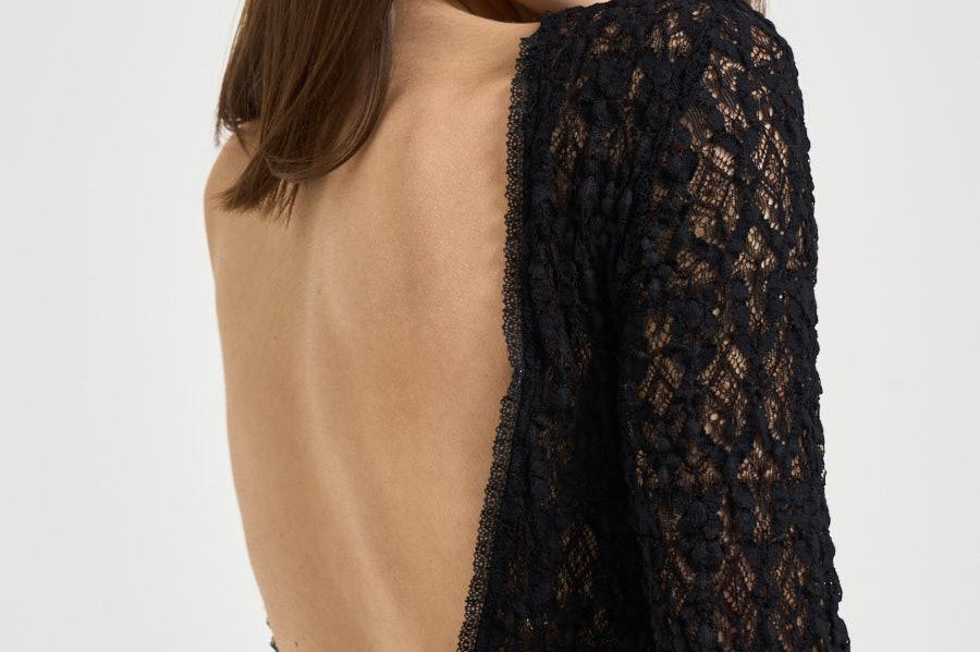 Abito donna in pizzo nero 14896 8001 FORTE FORTE 