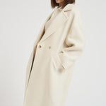Cappotto donna midi in lana panna NAUSICA FENICE100 ACCADEMIE TESSILI 