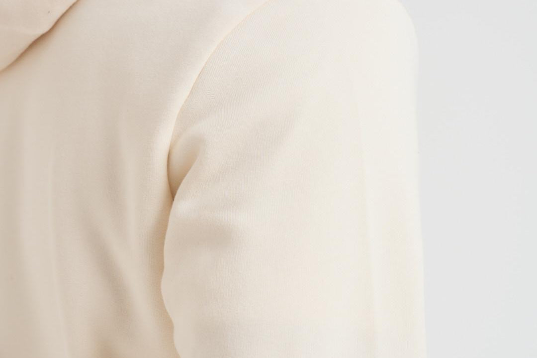 Felpa uomo con cappuccio in pile panna SH9626 XFJ LACOSTE 