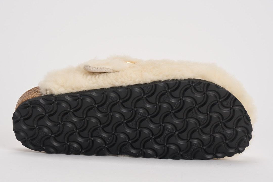 Scarpa donna Boston Big Buckle Sheraling Mule bianca 1025664 EGG SHELL BIRKENSTOCK 