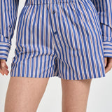 Set camicia e shorts donna over a righe blu TM196419B BLUEROUGENOIR THE ANDAMANE 