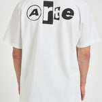 T-shirt uomo bianca con stampa nera 100T 100 ARTE ANTWERP 