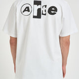 T-shirt uomo bianca con stampa nera 100T 100 ARTE ANTWERP 