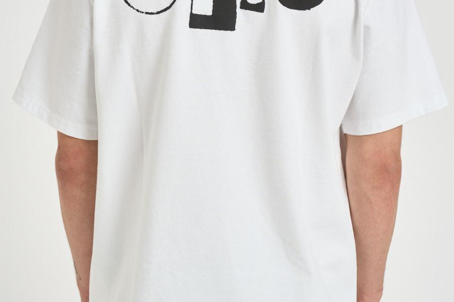 T-shirt uomo bianca con stampa nera 100T 100 ARTE ANTWERP 