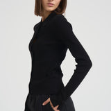 Polo donna in misto viscosa nero 31961 1433 FILIPPA K 