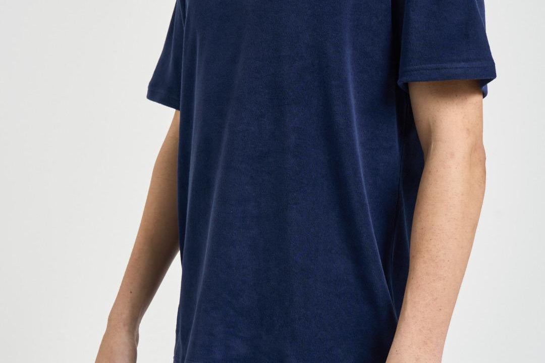T-shirt uomo girocollo in spugna blu 710A12492 005 RALPH LAUREN 