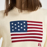 Maglia donna in cotone panna 211896939 002 RALPH LAUREN 