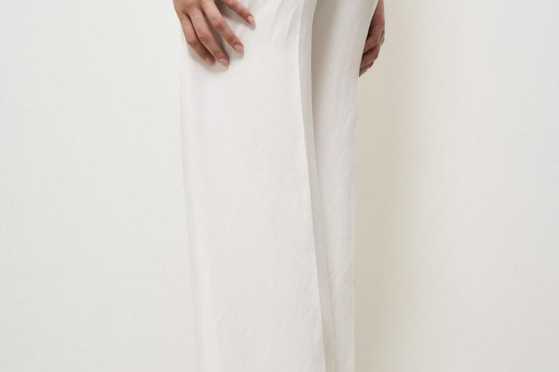 Pantalone donna wide-leg bianco 173874 D9469011 INCOTEX 