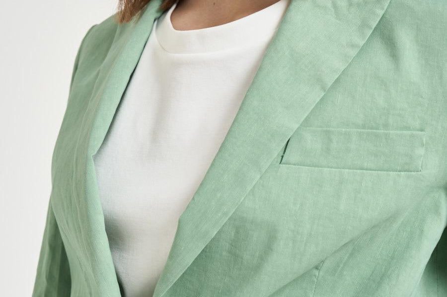 Giacca donna monopetto verde menta 106597 A34I FREDAT80 PINKO 