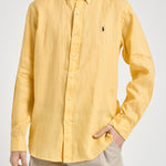 Camicia uomo in lino gialla 710966294 515 RALPH LAUREN 