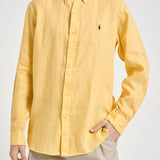 Camicia uomo in lino gialla 710966294 515 RALPH LAUREN 