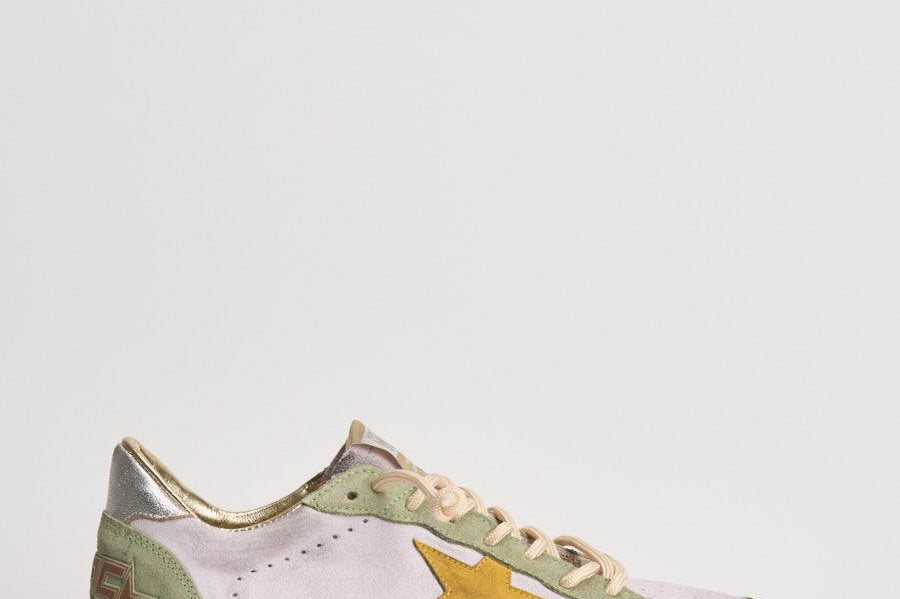 Sneakers donna Ball Star grigia e gialla GWF00117 F00814583251 GOLDEN GOOSE 