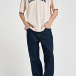 T-shirt uomo in tessuto traforato panna 1001449 EGGNOGWHITE LES DEUX 