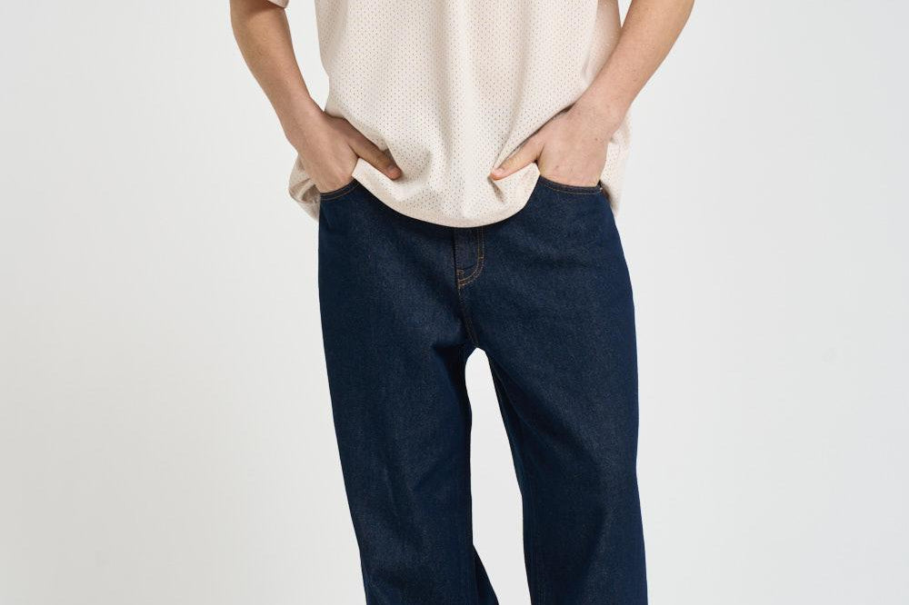 T-shirt uomo in tessuto traforato panna 1001449 EGGNOGWHITE LES DEUX 