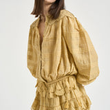 Blusa donna Polly con pizzo giallo pastello HT0767FA D1J05E10LC MARANT ETOILE 