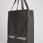 Borsa shopper donna in tessuto grigia U25300006 WASHEDBLACK SAMSØE SAMSØE 