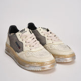 Sneakers donna Medalist Low Super Vintage bianco e argento AVLW ME01 AUTRY 