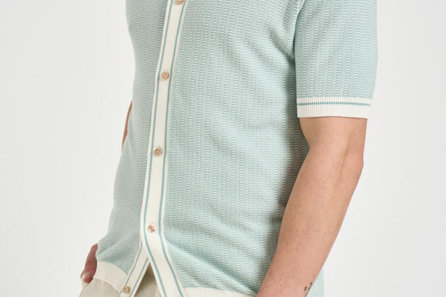 Polo in maglia celeste SHELTER PWE26053ZX TAGLIATORE 