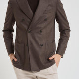 Giacca uomo doppiopetto marrone G751MF 271857F SANTANIELLO 