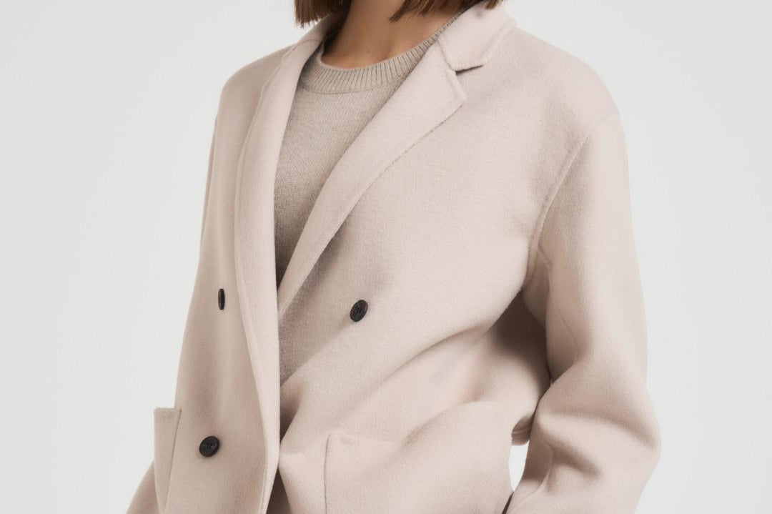 Cappotto donna corto doppiopetto panna MERYL ICE ACCADEMIE TESSILI 