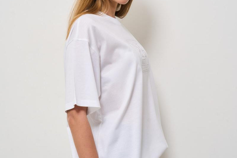 T-shirt donna girocollo bianca MA60N 270 ELISABETTA FRANCHI 