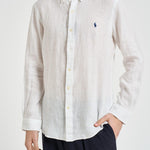 Camicia uomo in lino bianca 710968915 505 RALPH LAUREN 