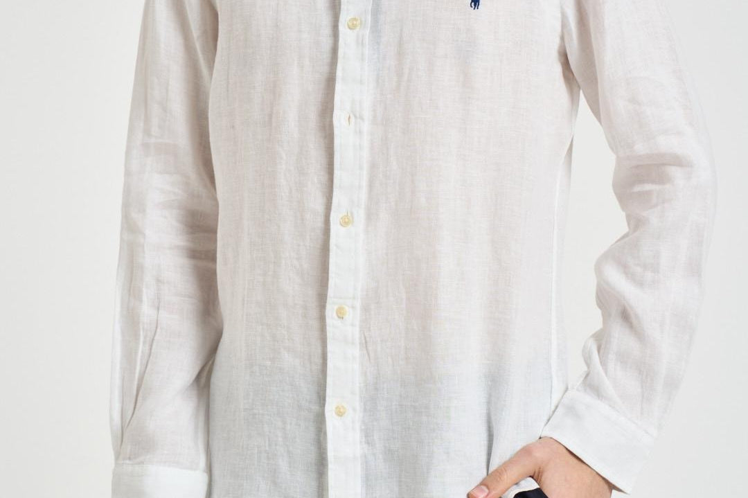 Camicia uomo in lino bianca 710968915 505 RALPH LAUREN 
