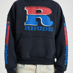 Felpa uomo con cappuccio blu notte HO06012 6011BLAKCREDBLUE RHUDE 