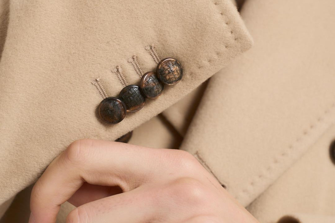 Cappotto uomo doppiopetto beige ARDEN 350001EA810 TAGLIATORE 