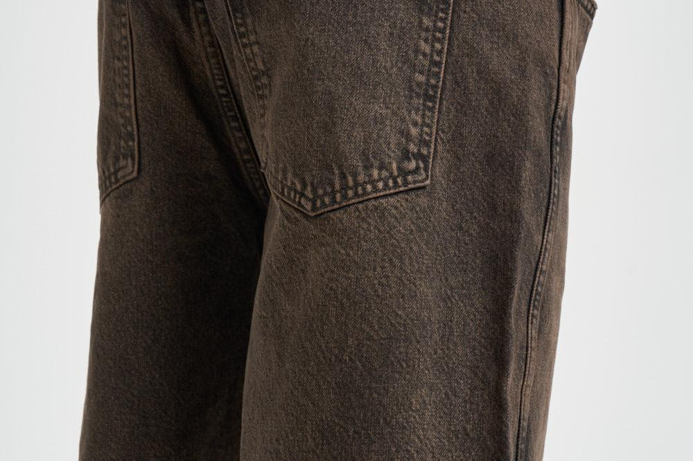 Bermuda uomo in denim vissuto marrone 100501 16BARK REPRESENT 