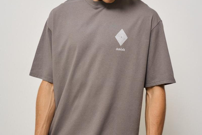 T-shirt uomo girocollo tortora AMU037CL04 C0109 AMISH 