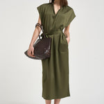 Abito donna chemisier verde militare 31325 0328LAUREL GREEN FILIPPA K 