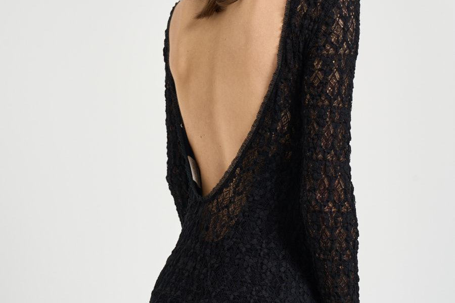 Abito donna in pizzo nero 14896 8001 FORTE FORTE 