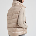Bomber donna in nylon e maglia beige PI00138DR 1985 HERNO 