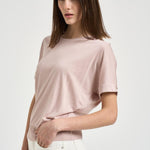 T-shirt donna girocollo rosa cipria JG000312D 520564035 HERNO 