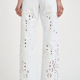 Jeans donna Amia traforati in denim bianco PA0698FA D2H01WHITE ISABEL MARANT 
