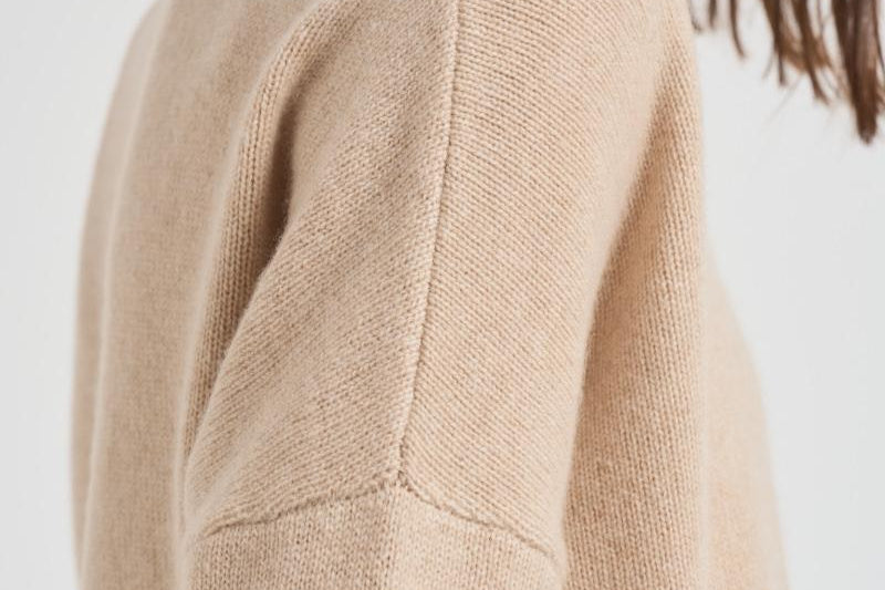 Maglione donna girocollo beige AMELIE 02ORGANIC KUJTEN 