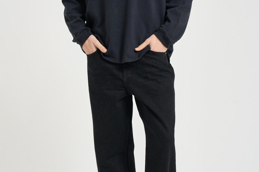 T-shirt uomo manica lunga con stampa nera TT14012 6009BLACK RHUDE 