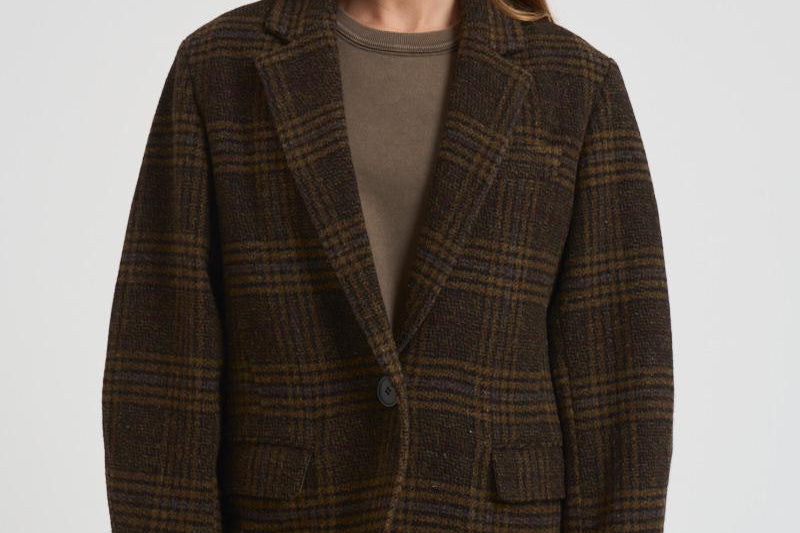 Giacca donna Gesina a quadri marrone VE0522FB C3D02E67KI MARANT ETOILE 