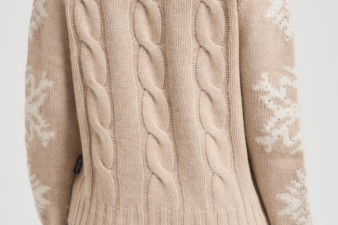 Maglia donna a trecce beige ADLER NORDIC11 MC2 SAINT BARTH 