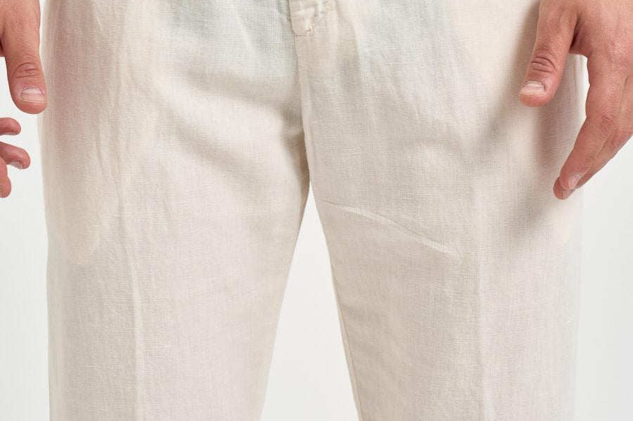 Pantalone uomo in lino bianco PG26 04 PERFECTION 