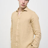 Camicia uomo beige X66TNW US5 ACCADEMIE TESSILI 