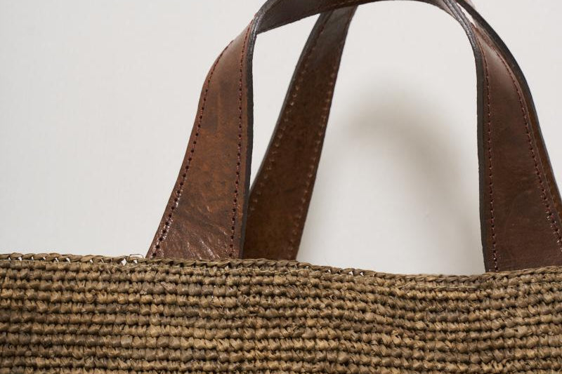 Borsa donna Mirozy in rafia marrone MIROZY DARKTEA IBELIV 