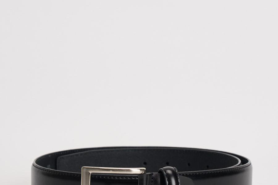Cintura uomo in pelle nera F00135 NERO ACCADEMIE TESSILI 