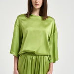 Blusa donna in seta verde brillante 14580 6028 FORTE FORTE 