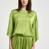Blusa donna in seta verde brillante 14580 6028 FORTE FORTE 