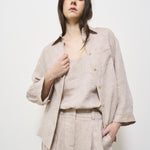 Camicia donna in lino beige S06121 2600948 PESERICO 
